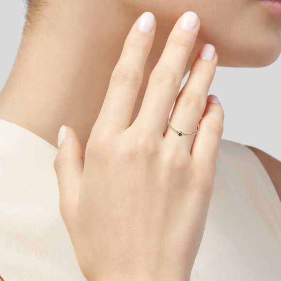 IPPOLITA 18K YELLOW GOLD 750 SAPPHIRE SQUIGGLE MINI STACKING RING - Picture 9 of 9